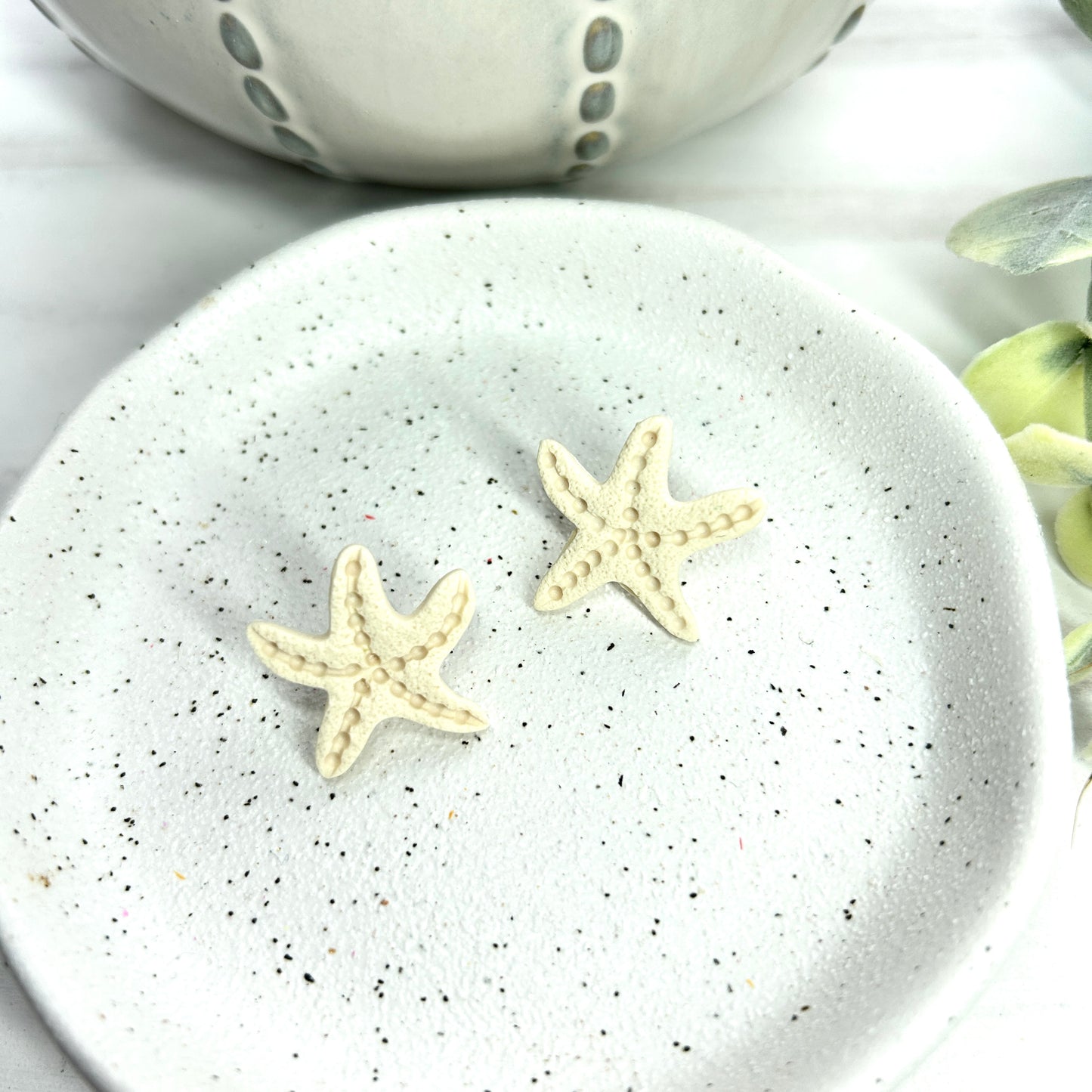 Polymer clay, starfish studs