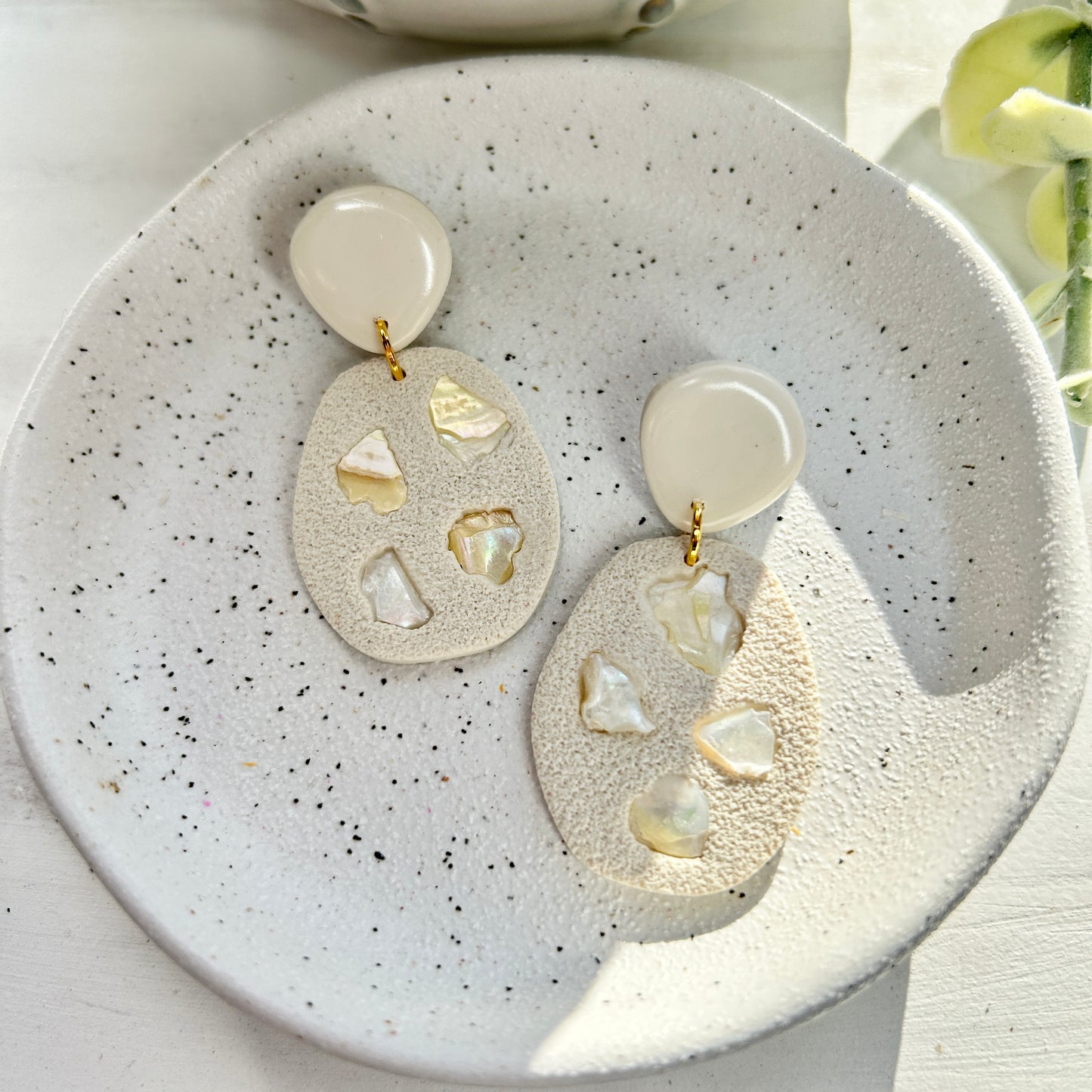 Beautiful, shell encrusted dangle earrings