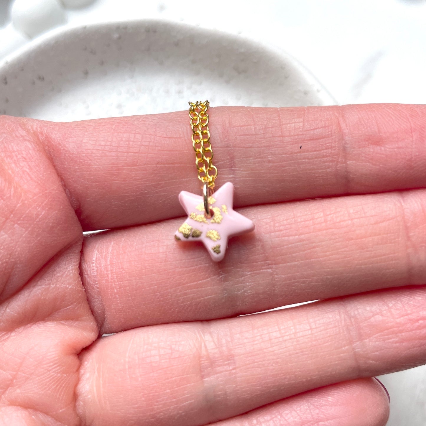 Friends are like stars gift for her, pink and gold star necklace, best friend gift