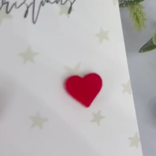 Tiny red polymer clay heart stud earrings, christmas gift for her, secret Santa gift for her, girlfriend Xmas gift, sister gift,