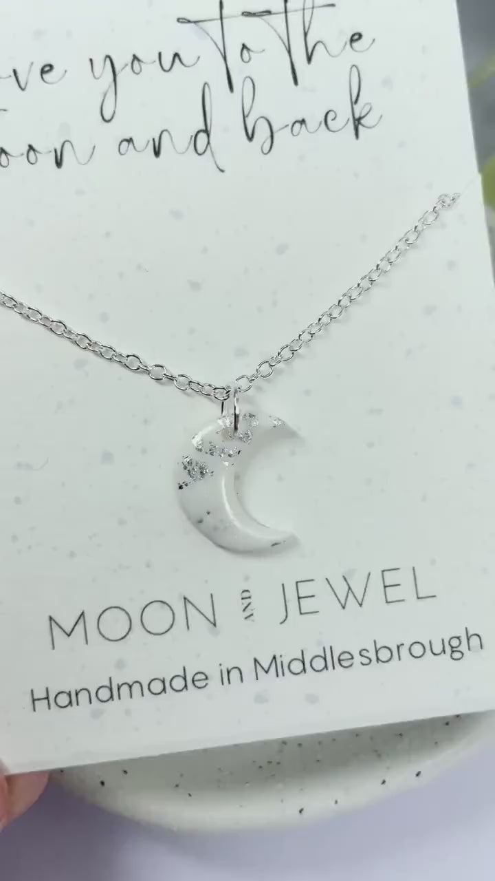 Love you to the moon and back necklace, beautiful gift for her, celestial jewellery gift, moon jewellery, gift for for girlfriend,