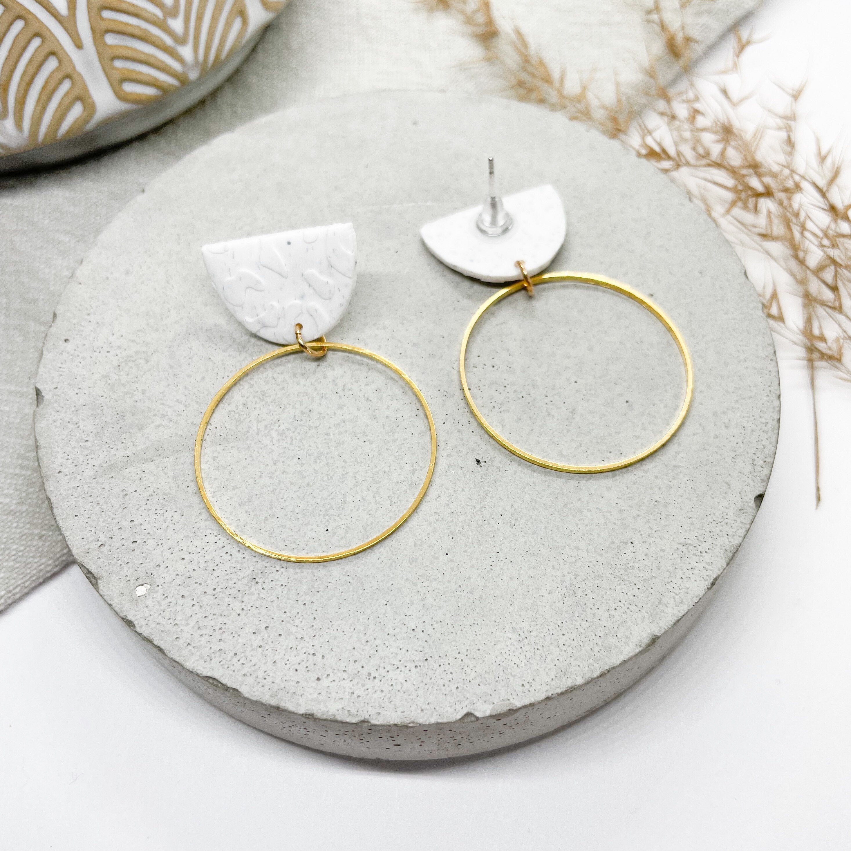 Hoop earrings with straight on sale posts