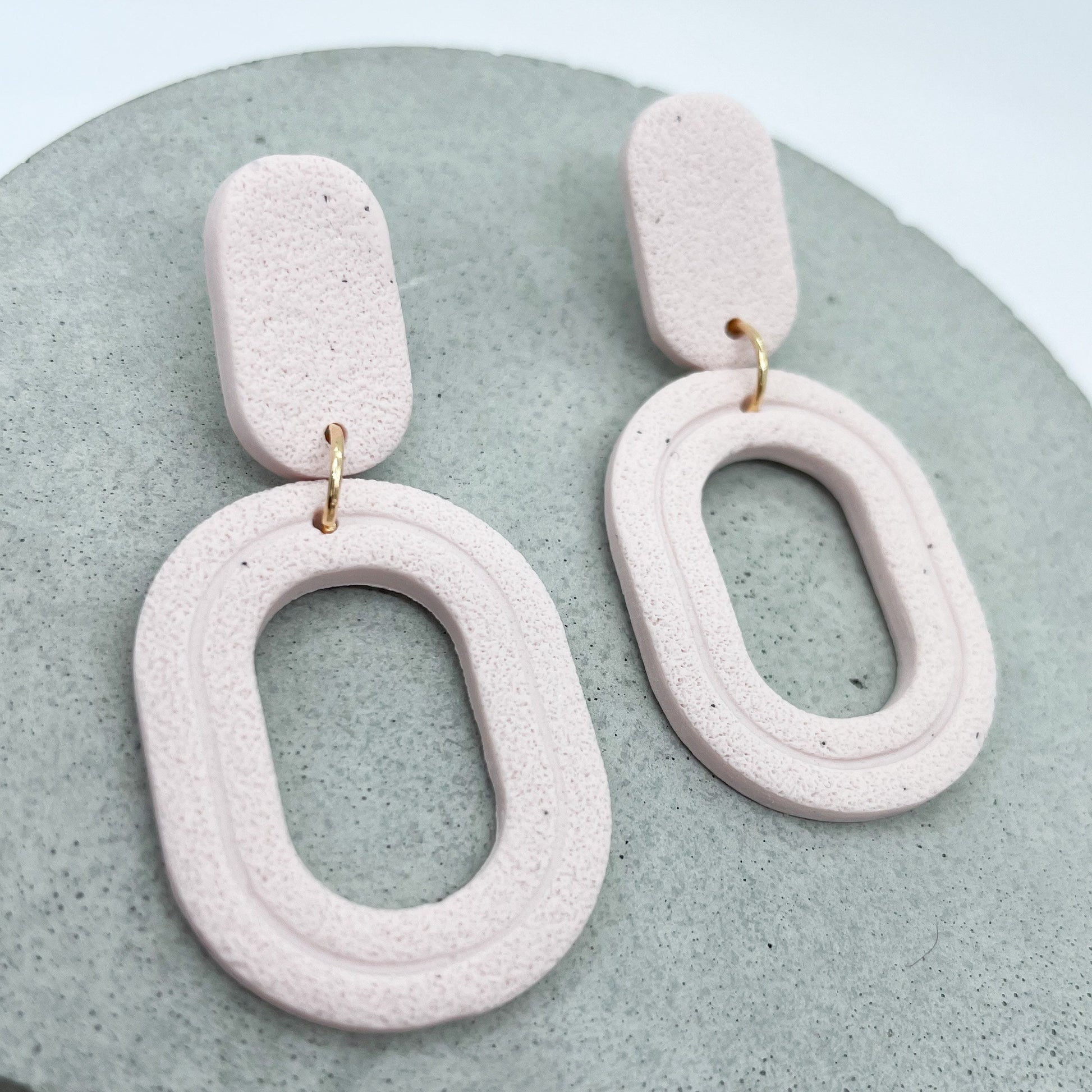 Pink polymer clay earrings, textured clay earrings, galentine gift, post box gift, best friend birthday gift, valentines girlfriend gift,