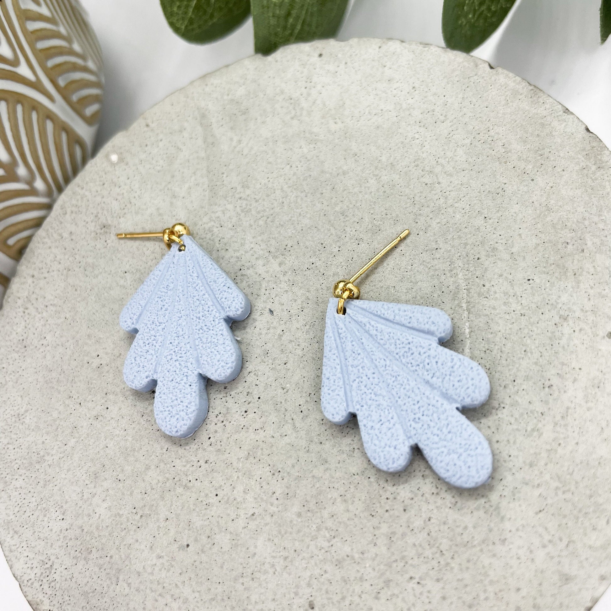 Textured blue Polymer clay earrings, post box gift, best friend gift, girlfriend gift, sister gift