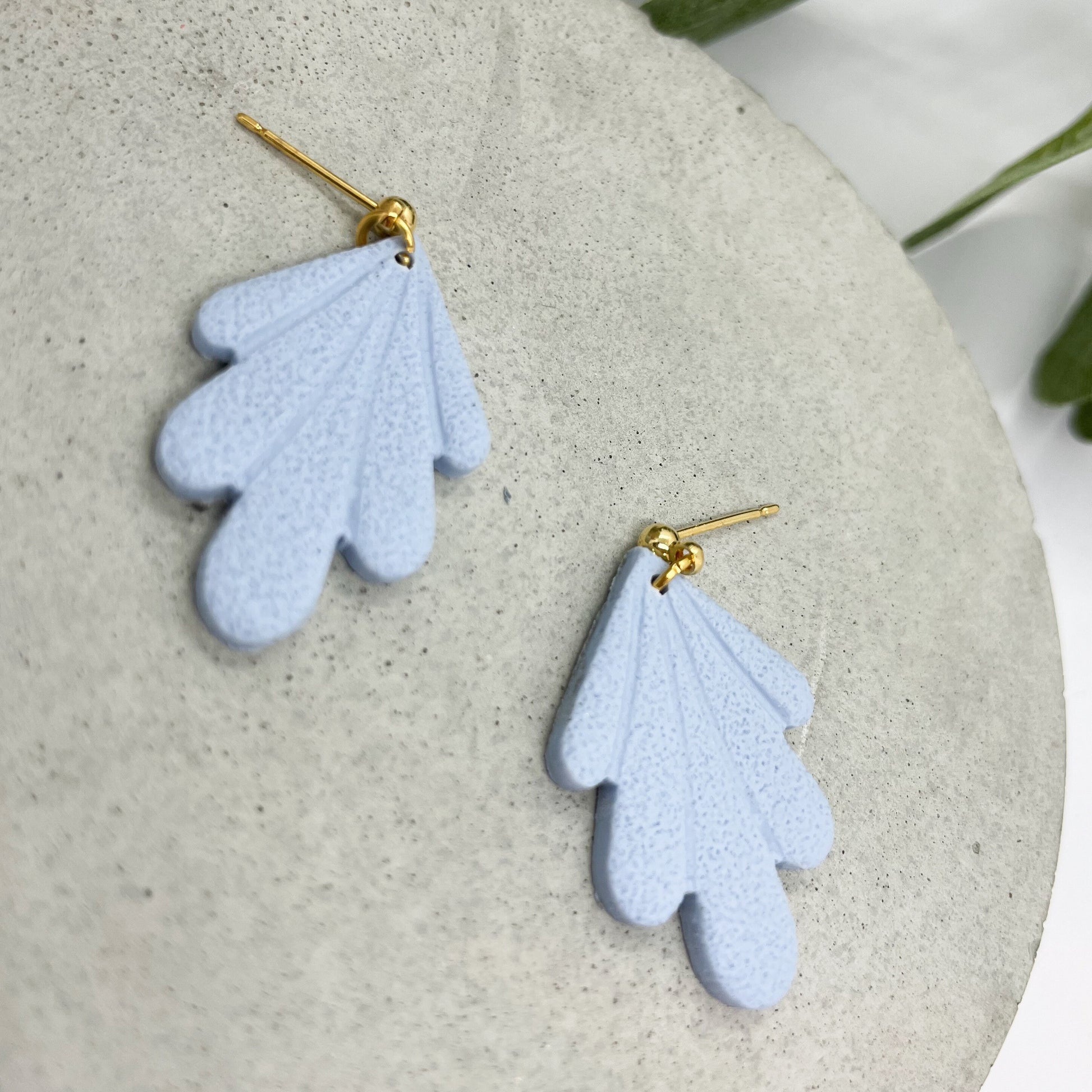 Textured blue Polymer clay earrings, post box gift, best friend gift, girlfriend gift, sister gift