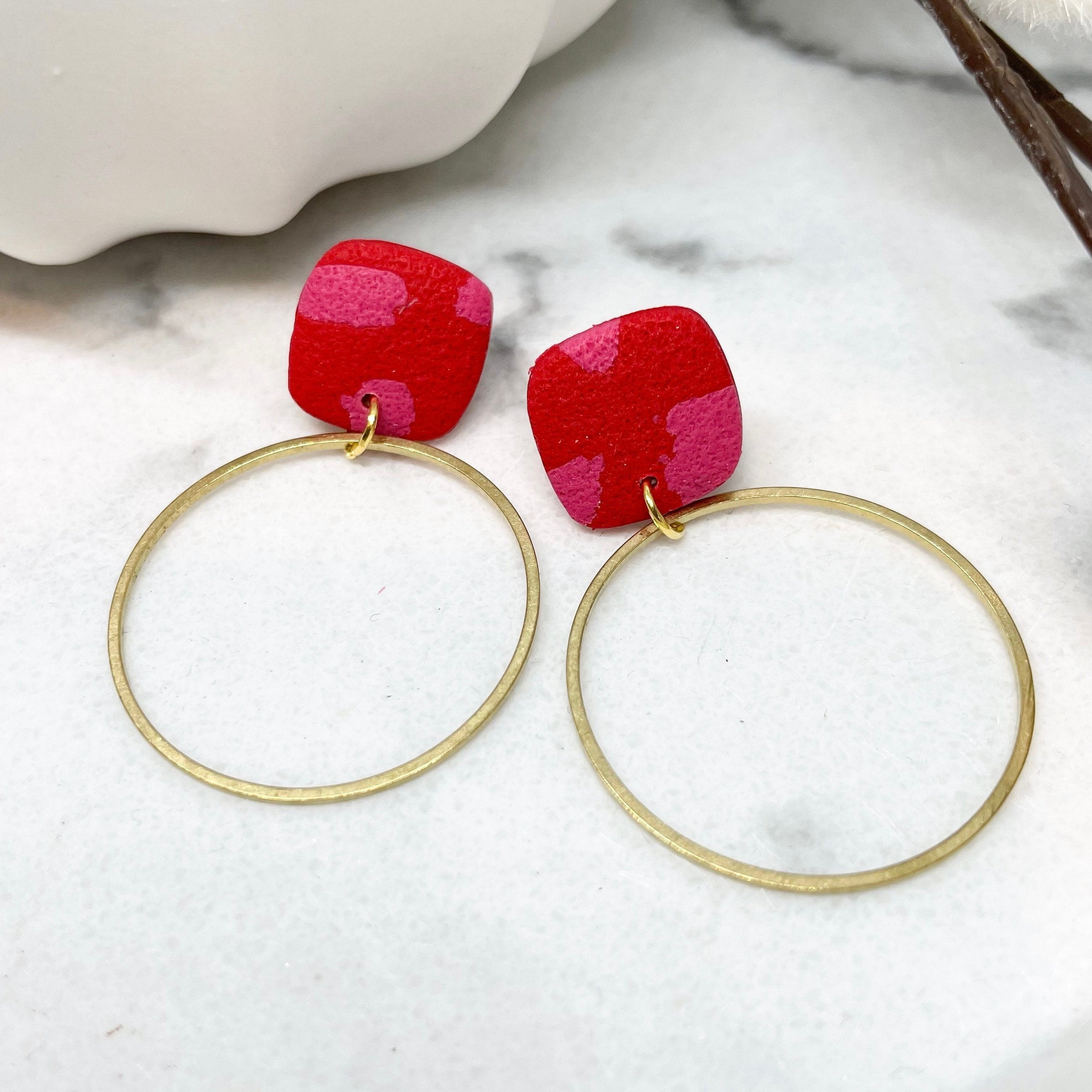 Red Hoop Earrings Gold Hoop Earrings for Women Gold - Etsy | Red hoop  earrings, Hoop earrings, Large hoop earrings