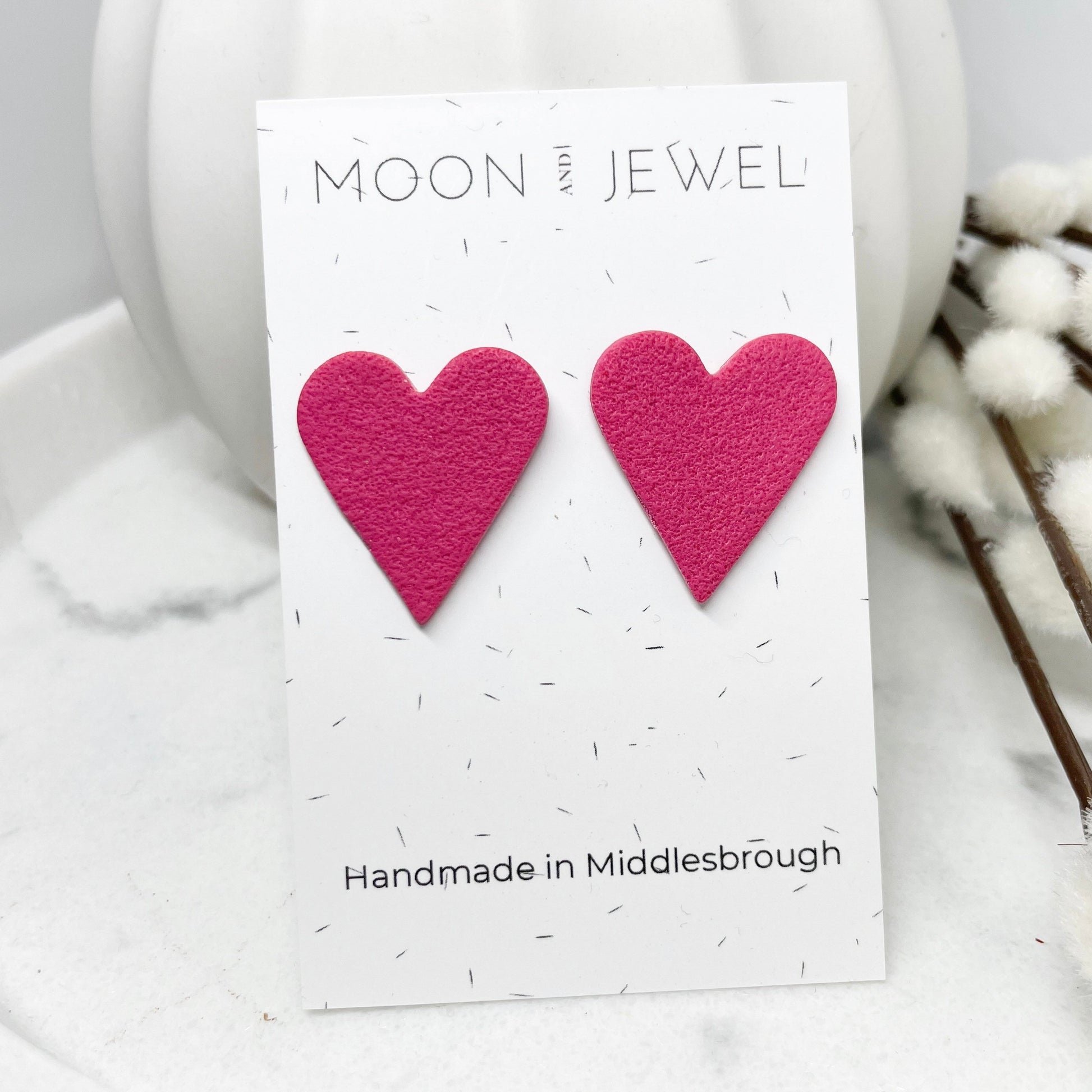Heart earrings, polymer clay stud earrings, beautiful birthday gift, sister gift, girlfriend gift, valentines gift for her, galentine’s gift
