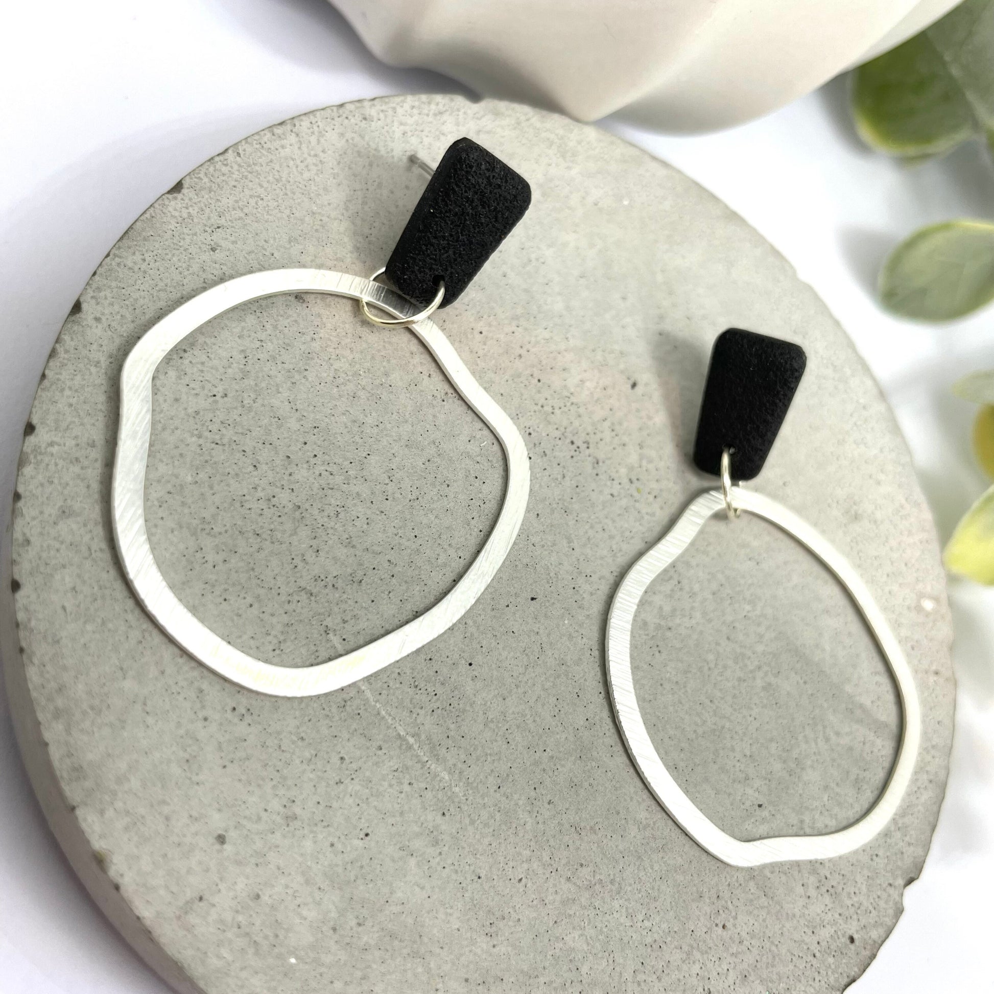 Stainless steel hoop earrings, polymer clay earrings, beautiful birthday gift for her, post box gift, best friend birthday gift,