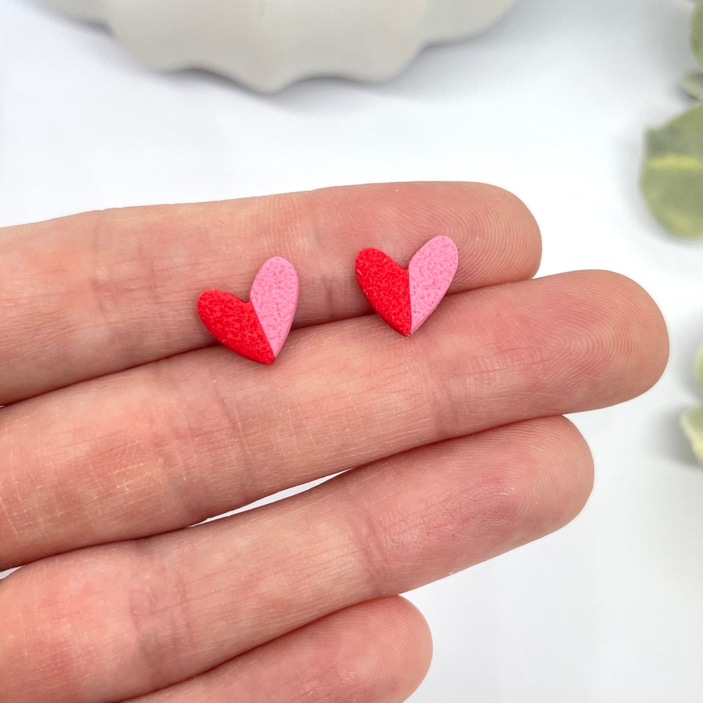 Beautiful Birthday gift earrings for her, two tone pink stud earrings, post box gift, best friend birthday gift, girlfriend birthday gift,