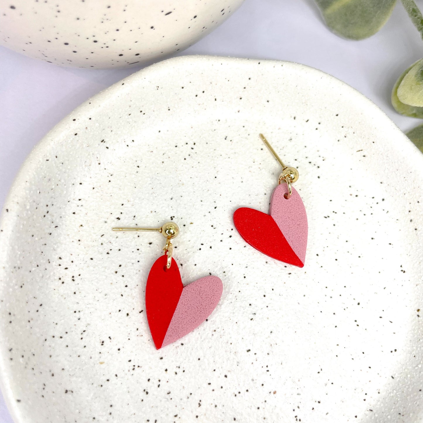 Galentine’s day gift for her, pink and red heart dangle earrings, best friend gift, girlfriend gift, wife gift, Galentine’s jewellery,